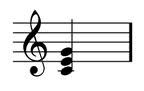 A stave with a C-major chord written